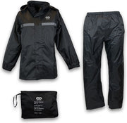 Combinaison de pluie Infinity Goods - Femmes et hommes - Taille XL - Imperméable et respirant - Réfléchissant - Noir