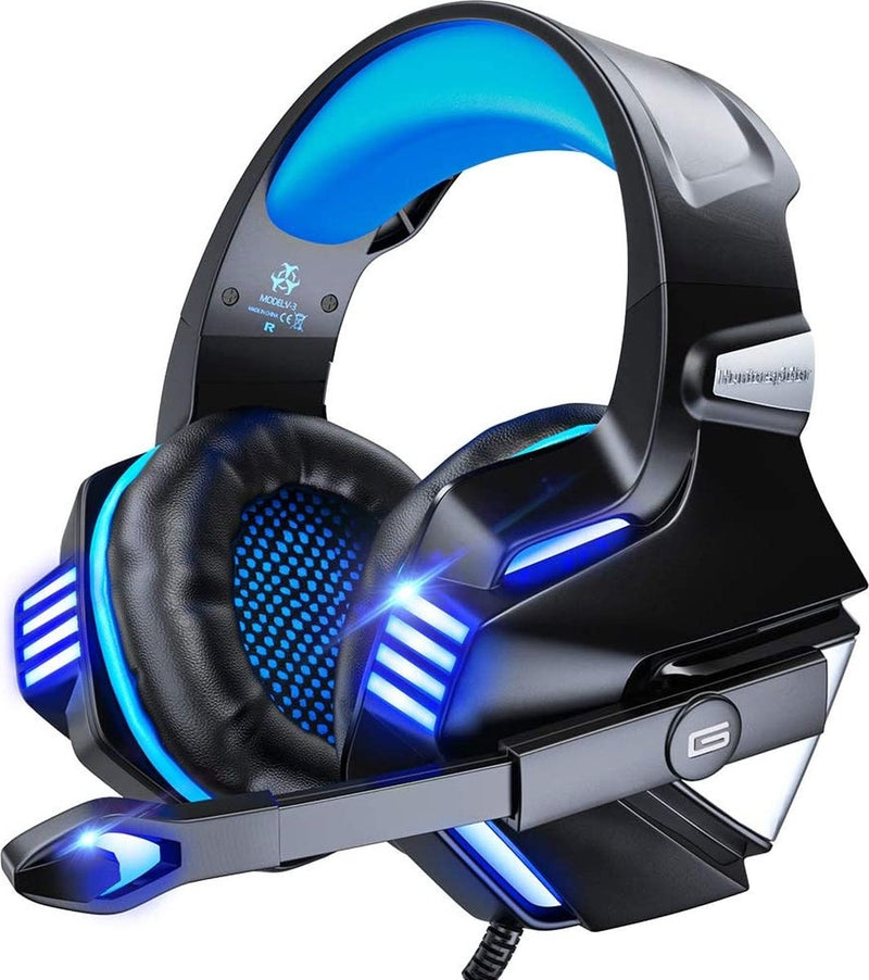 Casque de jeu Hunterspider V3 - Noir/Bleu - Convient pour PS4, Xbox One et Windows