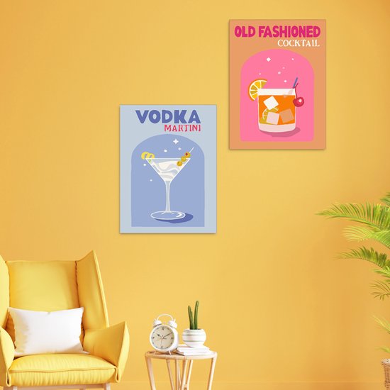 Rubye® Painting By Number Adults - Vodka Martini - Cocktails - Peinture et pinceaux inclus - Toile à peindre - Couleurs par numéro - Double Set - 15x20cm