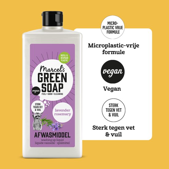 Liquide vaisselle Marcel's Green Soap - Lavande et romarin - 6 x 500 ml