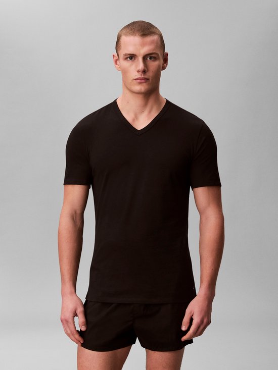 T-shirts Calvin Klein SS à col en V pour homme (lot de 3) - Taille L