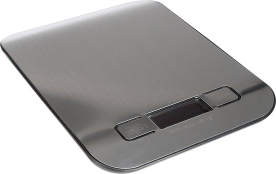 Balance de cuisine numérique 5Five - noire - acier inoxydable - 17 x 13 x 2 cm - électrique