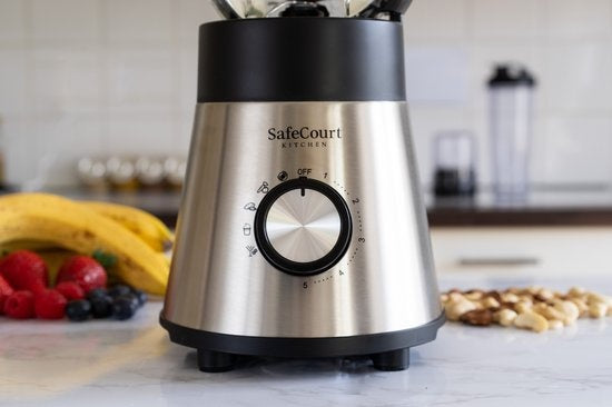 Blender - Safecourt Kitchen - Mixeur Smoothie puissant - 1000W - 1.5L - noir/métal