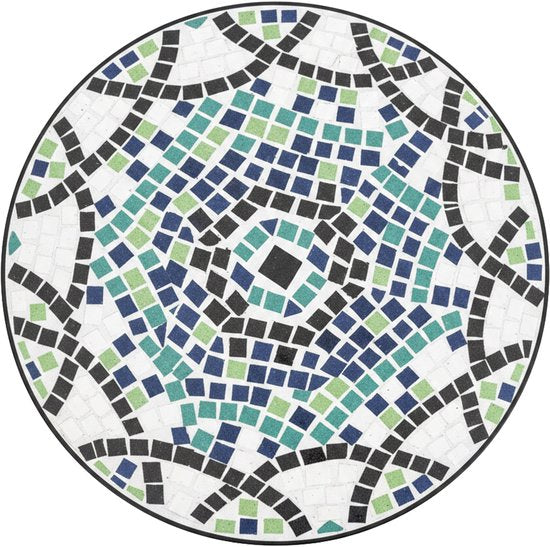 AXI Lola Table ronde pour plantes en mosaïque multicolore - Lot de 3 pièces – Tables d'appoint – Différentes dimensions – Aspect mosaïque – Incrustée de carreaux de céramique – Pour l'intérieur, le jardin, la terrasse et le balcon