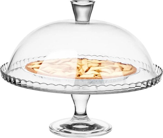 Plateau Pasabahce - Avec cloche - Verre - 32,2 cm