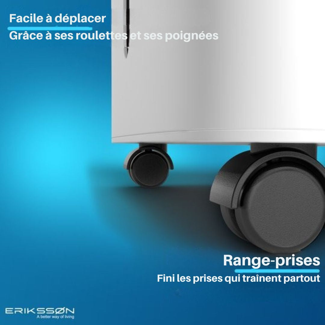 Déshumidificateur Erikssøn Dry Pro Plus - 16 L/jour - Fonction Lavage-Séchage - Pour chambre à coucher, salle de bain, salon et sous-sol - Blanc