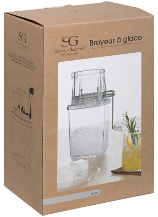 Secret de Gourmet Broyeur à glace / concasseur à glace - avec couvercle - transparent - manuel