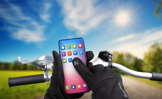 Dunlop Touchscreen Gloves L - Gant chaud à écran tactile - Gant de sport - Unisexe - Noir