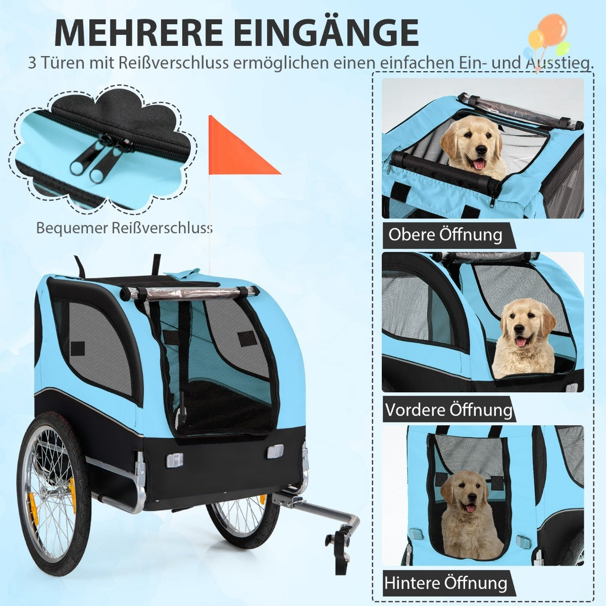 Coast Dog Trailers for bikes remorque en PET pour vélo 40 kg résiliente bleue