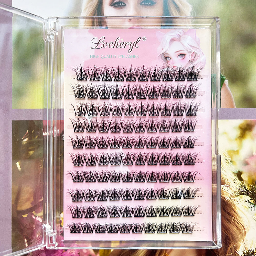 Coffret de cils Lvcheryl Premium - 10 rangées de cils autocollants