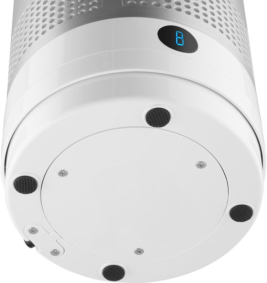 tectake® Tower Fan Polar - Ventilateur de colonne avec télécommande - 8 vitesses et minuterie - Fonction de rotation à 80° - Ventilateur silencieux (35-55dB) - Debout avec panneau de contrôle LED - 55,5 cm de haut - Refroidisseur d'air - Blanc