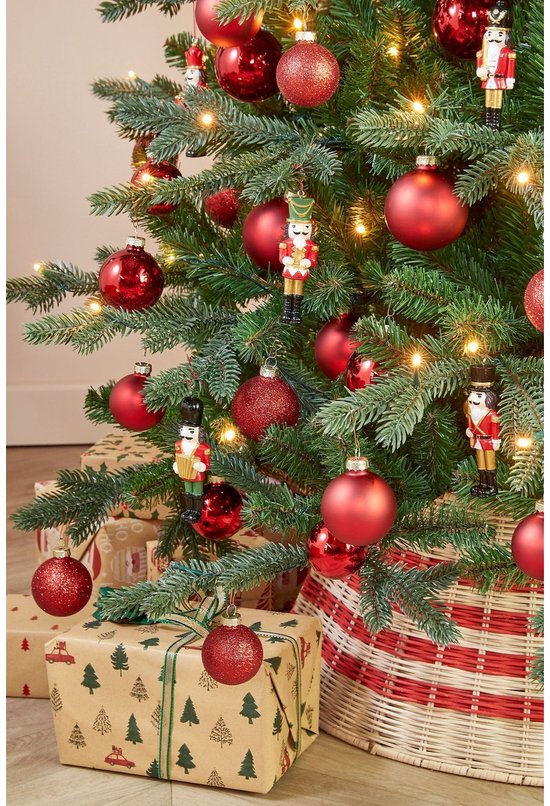 Mica Decorations Décoration de Noël « Casse-noisette » - Lot de 6 - L 4 x l 2 x H 11 cm - Polyester - Rouge