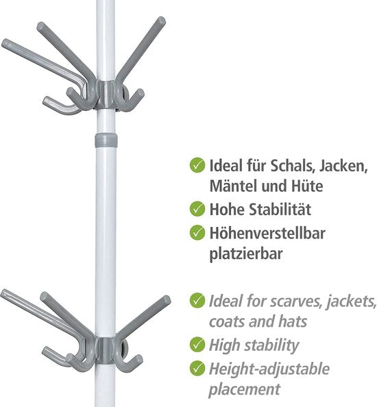 Wenko Porte-manteau Hercule 29 x 12,5 x 15 cm gris, lot de 2