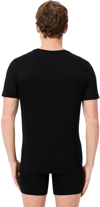 T-shirts Lacoste pour homme à col en V, 3 pièces, noir basique