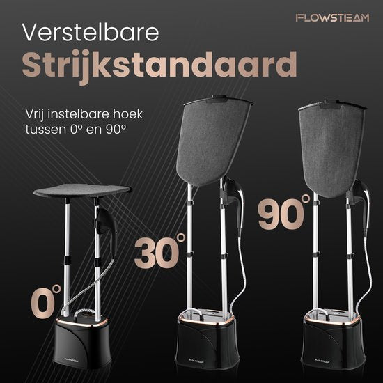 FLOWSTEAM® PRO Défroisseur à linge - Défroisseur à main - Nettoyeur vapeur - Défroisseur à linge - 150 minutes de vapeur - Cordon de 2,5 m - Noir
