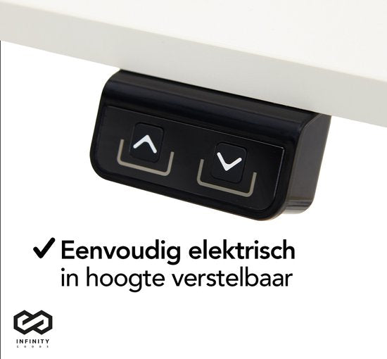 Infinity Goods Zit Sta Bureau - Elektrisch Verstelbaar In Hoogte - 140 x 60 CM - Wit
