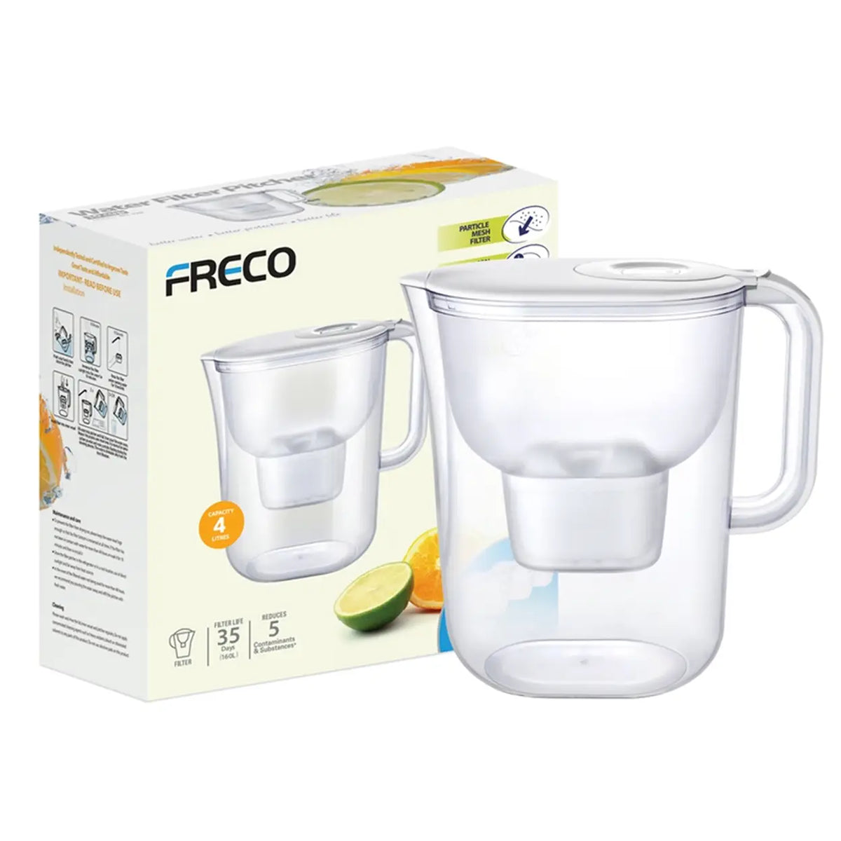 Carafe filtrante Freco Bluetech - 4 l - minuterie LCD - 3 filtres