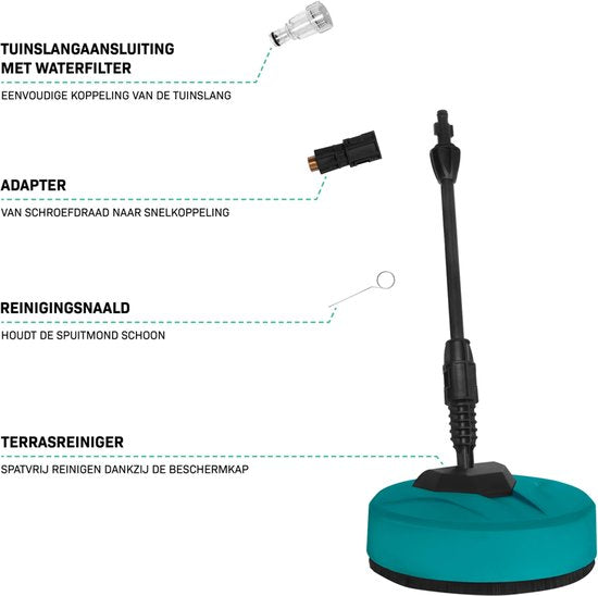 VONROC Nettoyeur haute pression V24-3 - 2400W - 180 bar - régulateur de pression - Nettoyeur de terrasse, buse à mousse et accessoires inclus
