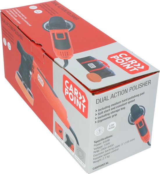 Polisseuse Carpoint Dual Action - 650 watts - 6 vitesses - 2 000 à 6 400 mouvements de polissage - Course excentrique de 9 mm