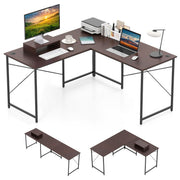 Bureau d'angle Coast en L, réversible - prise intégrée - support d'unité centrale amovible - marron foncé
