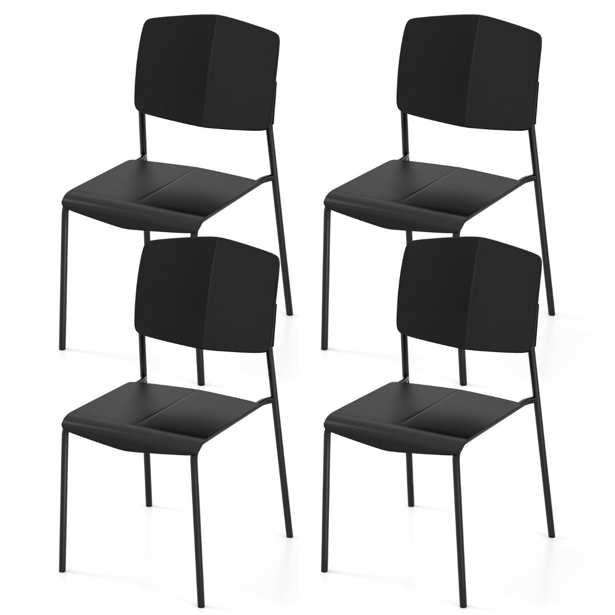 Ensemble de 4 chaises de salle à manger Coast - Empilables - Dossier ergonomique - Plusieurs couleurs disponibles