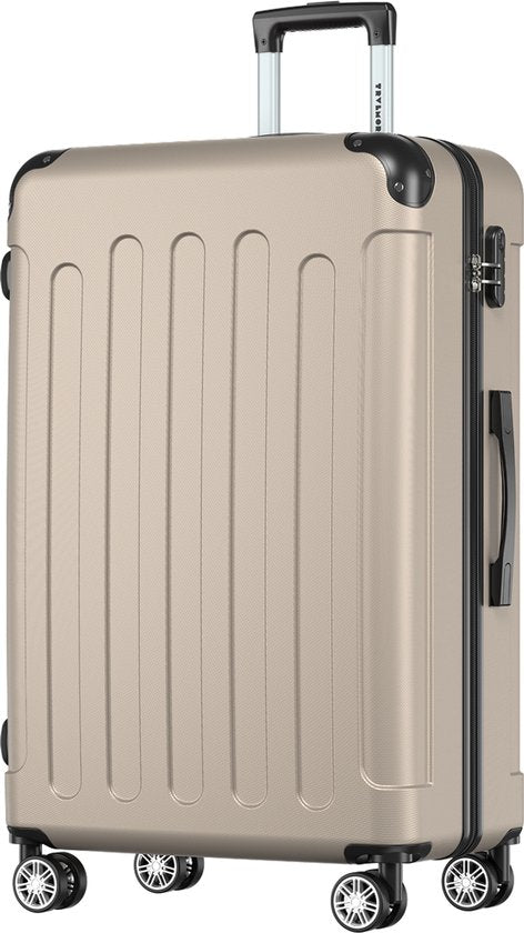 Valise TRVLMORE 110 L – Grande valise rigide – 76 cm – Champagne