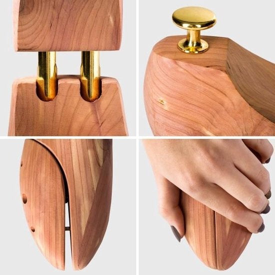 Tectake - Arbre à chaussures de luxe taille 44-45 en bois de cèdre - 402253