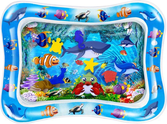 Frummel Water Playmat Baby - Matelas d'eau - Matelas de jeu - Gonflable - Jouets d'eau pour bébé - Cadeau de maternité - Poisson-clown