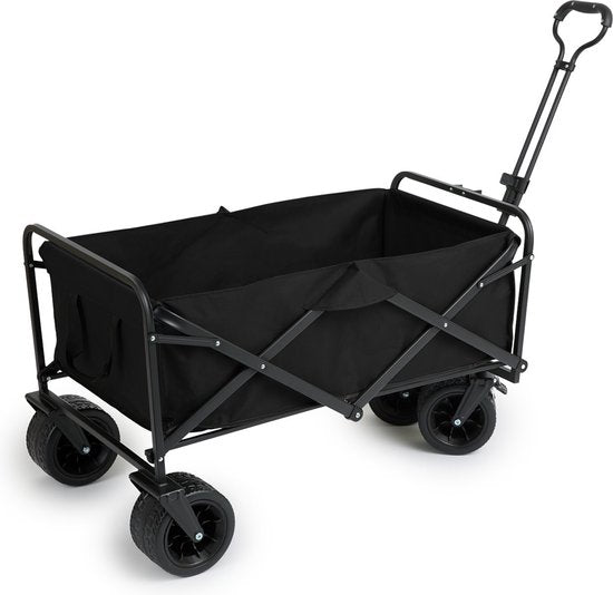 909 Chariot d'extérieur - Pliable - Capacité de charge maximale 80 KG - 100x57x99cm - Noir