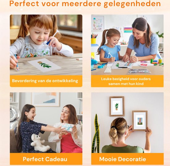 Rubye® Mini peintures de diamants - 2 pièces - Set - Adultes - Peinture de diamants pour enfants - Tour de Pise et plante d'intérieur - 15x20cm