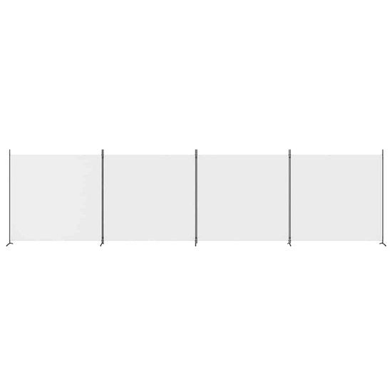 vidaXL - Paravent - avec - 4 - panneaux - 698 x 180 - cm - tissu - blanc