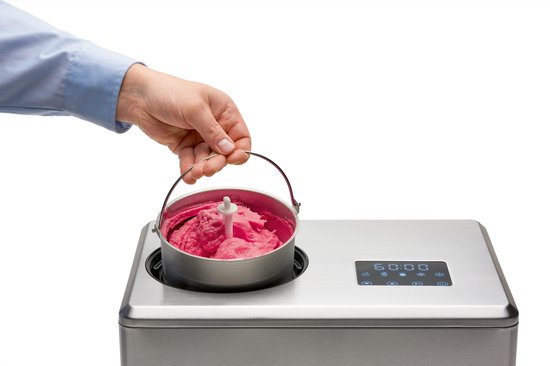 Machine à glaces Solis Gelateria Pro Touch 3-en-1 - Glaces maison, glaces au yaourt et granités - 2 litres - Écran tactile - Acier inoxydable
