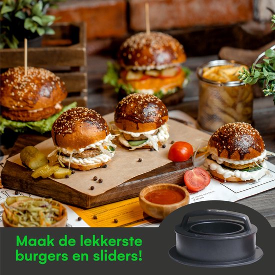 TTD® Presse à hamburger et appareil à hamburger - Smash Burger - Rainures de gril - Accessoires pour barbecue - Presse à hamburger - Accessoires pour barbecue - Presse à hamburger - Convient également aux mini-burgers et aux burgers farcis - Lavable au la