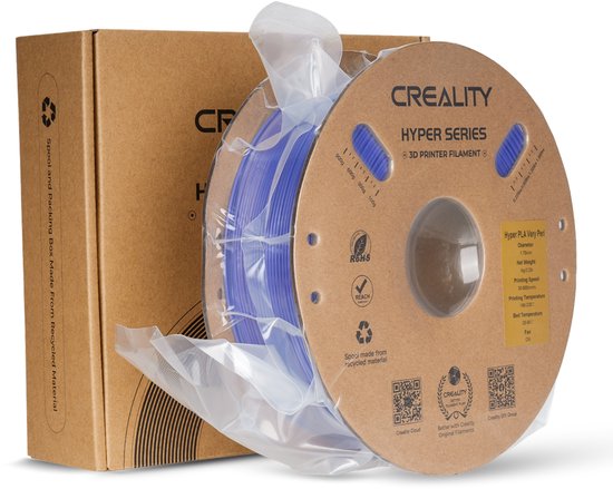 Filament pour imprimante 3D Creality Hyper PLA 1,75 mm - Universel - 1 kg - Impression rapide jusqu'à 600 mm/s - Enroulé sans emmêlement - Violet