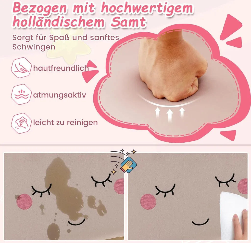 COSTWAY Chaise à bascule pour enfants Rose