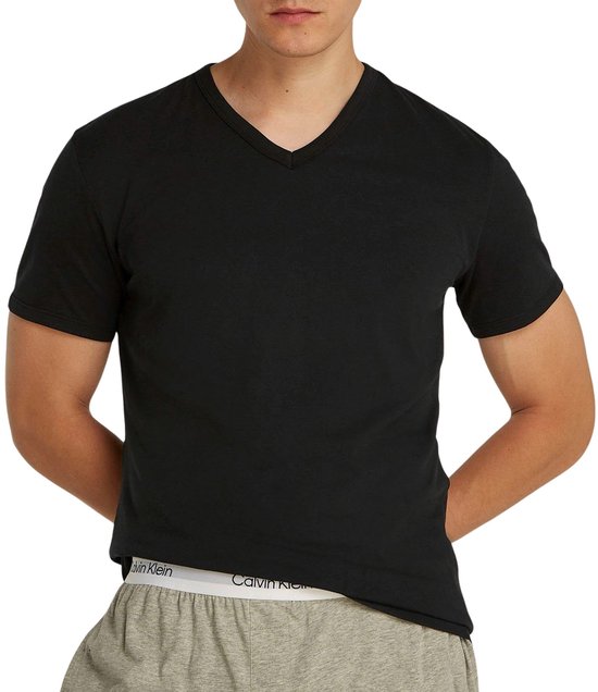 T-shirts Calvin Klein SS à col en V pour homme (lot de 3) - Taille L