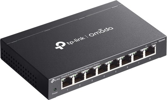 Commutateur réseau TP-Link Omada ES208G, géré, L2, Gigabit Ethernet (10/100/1000), noir