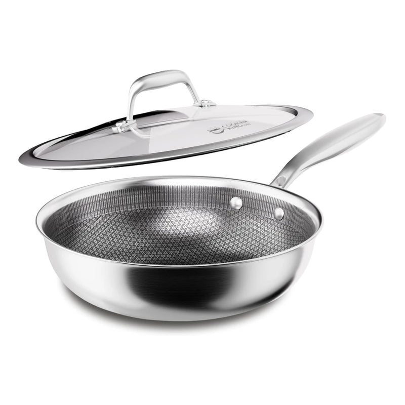 Poêle wok COOKER KING - 26 cm - acier inoxydable à 3 couches - revêtement antiadhésif