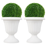 Lot de 2 jardinières Coast - forme d'urne - résistantes aux intempéries - blanches, 46,5 cm de hauteur