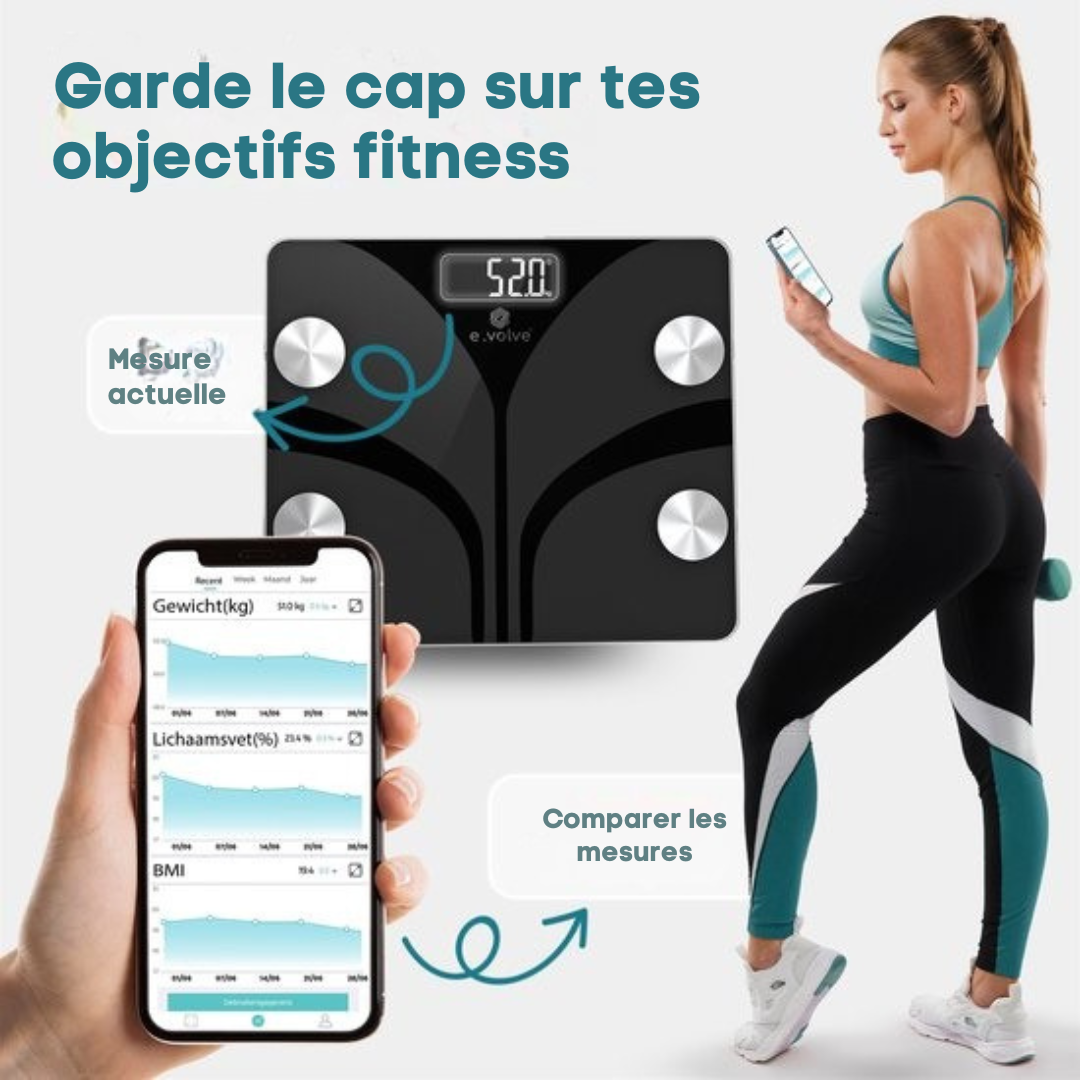 e.volve Scales Pèse-personne numérique - Noir - EV01578
