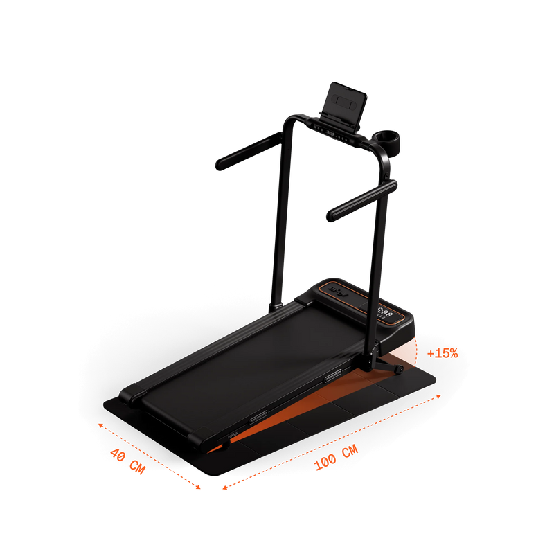 Moov Walk Plus - Tapis de course compact avec inclinaison automatique jusqu'à 15 % et Bluetooth