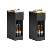 SoBuy Table de nuit avec tiroir et rangement - Lot de 2 - 20x35x60 cm - Max. 20KG - Noir
