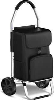 Avalo Chariot de courses avec compartiment réfrigérant - Pliable - Sac de courses amovible - Chariot de courses