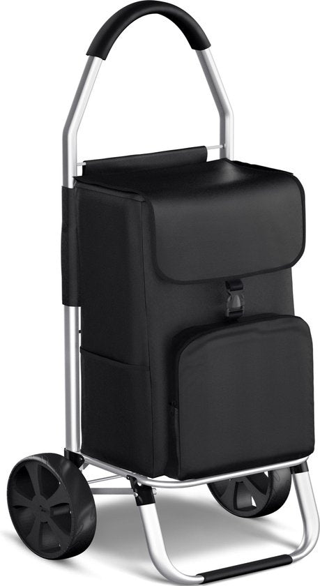 Avalo Chariot de courses avec compartiment réfrigérant - Pliable - Sac de courses amovible - Chariot de courses