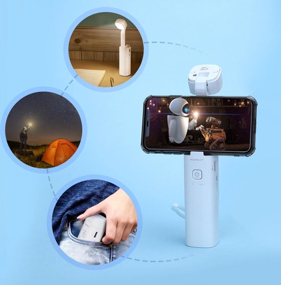Aigostar Ivory - Lampe de bureau LED - Intensité réglable - Chargeur USB - 3 niveaux de luminosité - Pliable - Avec support pour téléphone - Blanc