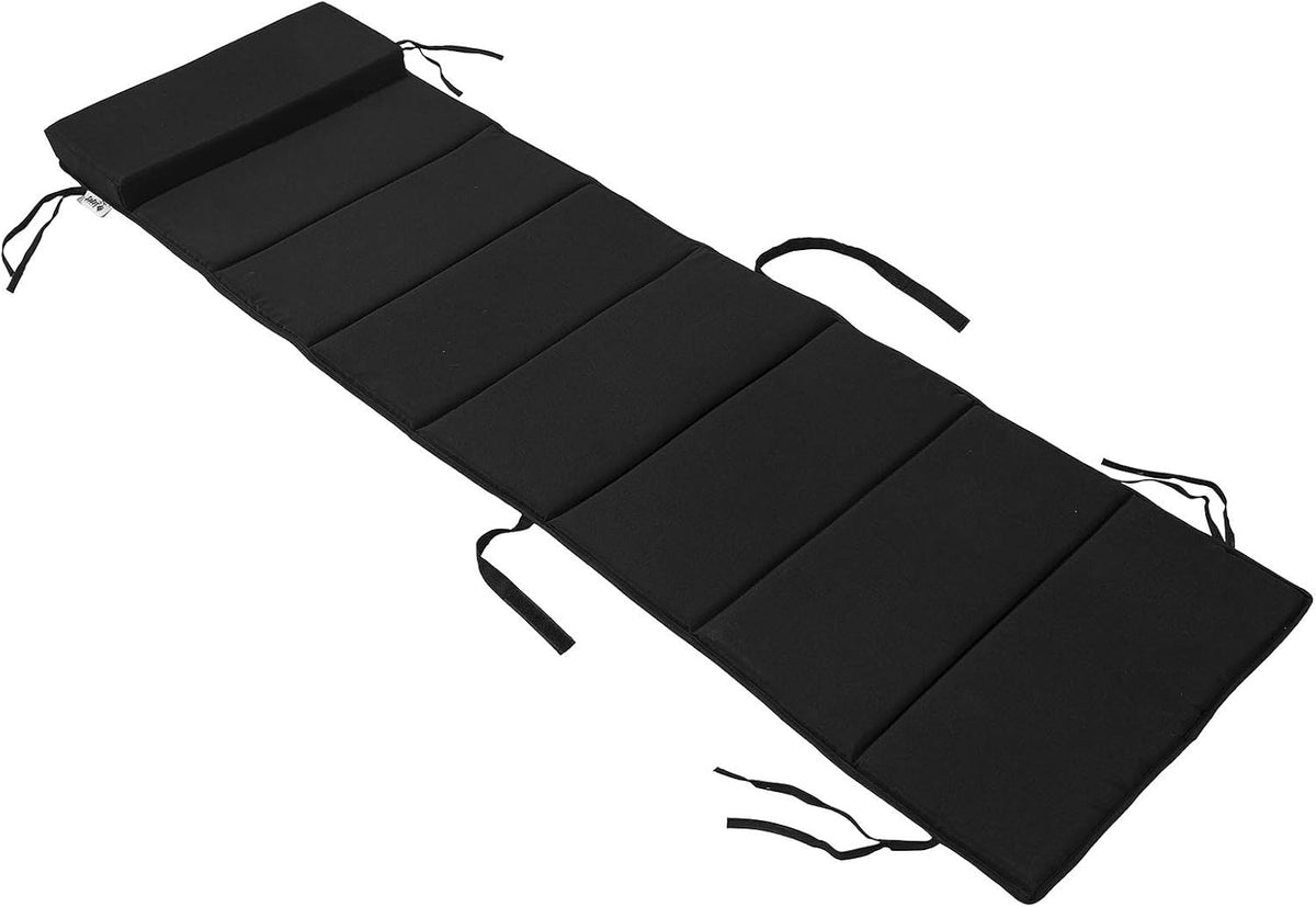 SoBuy OGS28-P02 Coussin de couchage pour fauteuil à bascule - Avec appui-tête - Lavable - 170 x 50 cm - Noir