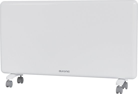 Auronic Convector Heater - 2000W - Chauffage électrique - 3 niveaux - Panneau métallique - Freestanding - Roues - Blanc