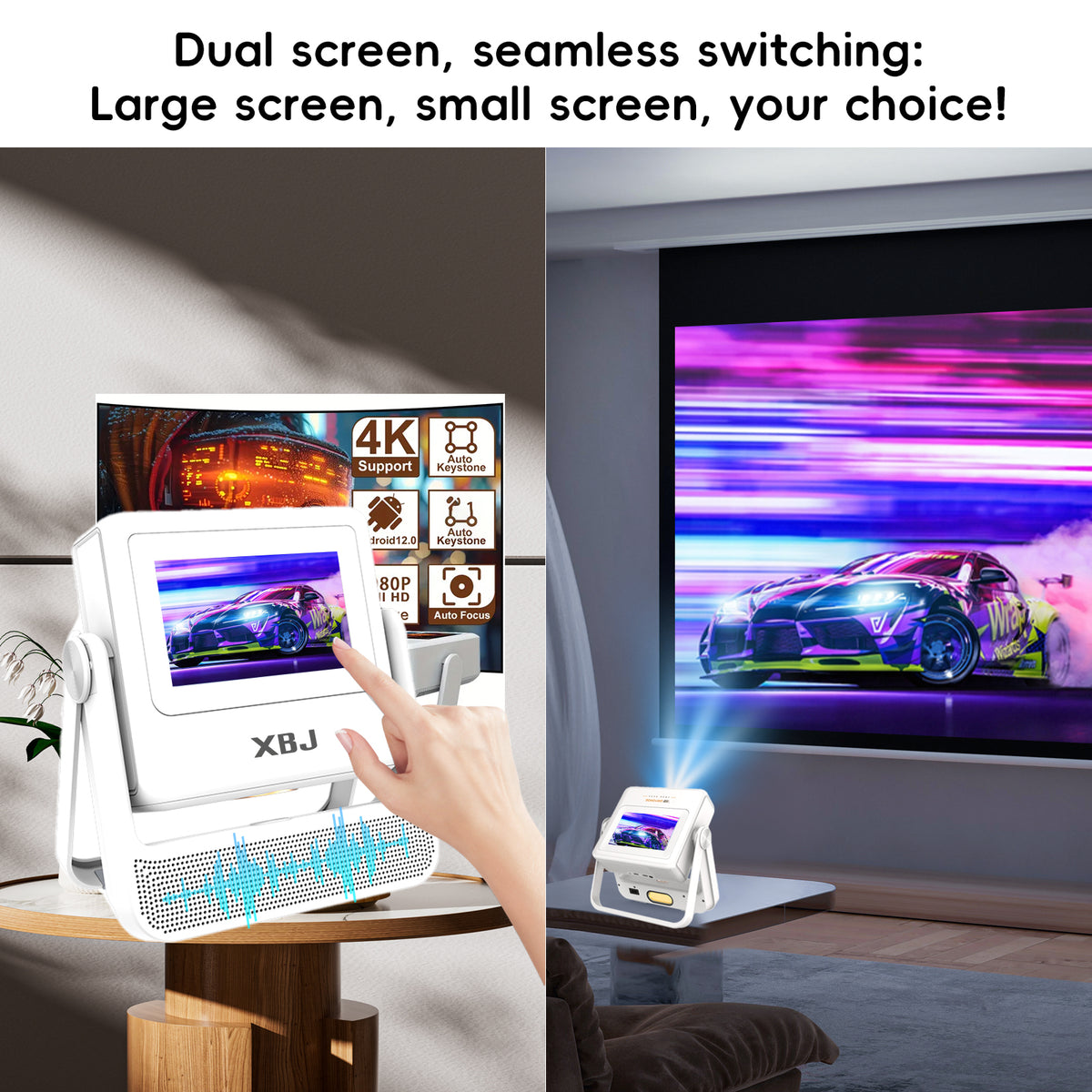 Projecteur d'extérieur XBJ avec tablette tactile - Écran géant de 300 pouces pour home cinéma