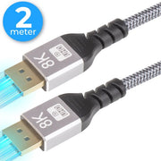 Nuvance - Câble Displayport - Câble d'affichage de 2 mètres - jusqu'à 32,4GBps - 8K Ultra HD - pour TV, ordinateur, moniteur, projecteur & Beamer - Display Port