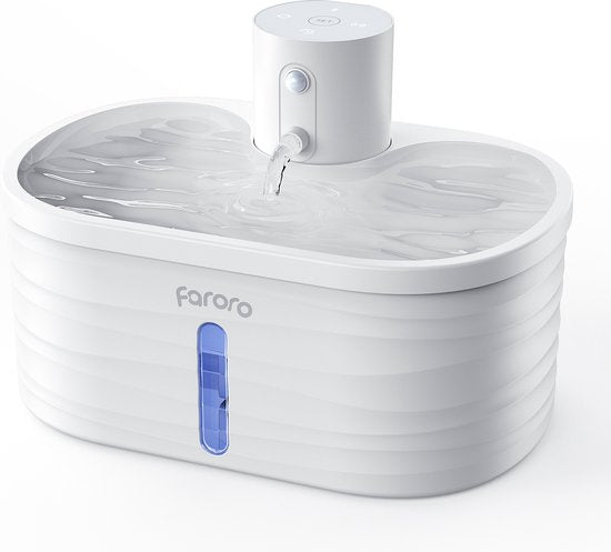 Fontaine à eau sans fil Faroro pour chat - 2,5 L - avec capteur de mouvement - 3 réglages différents - Fontaine à eau pour chat et chien